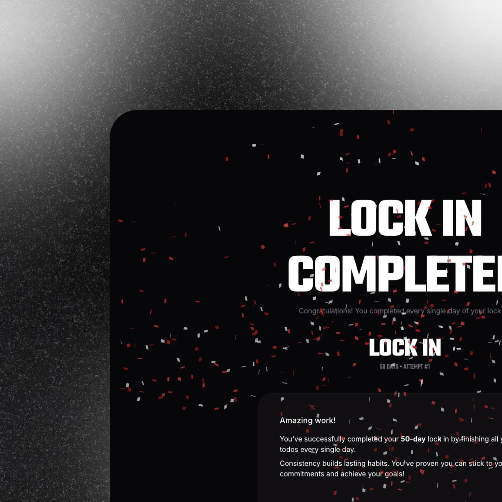 Lock In completed view